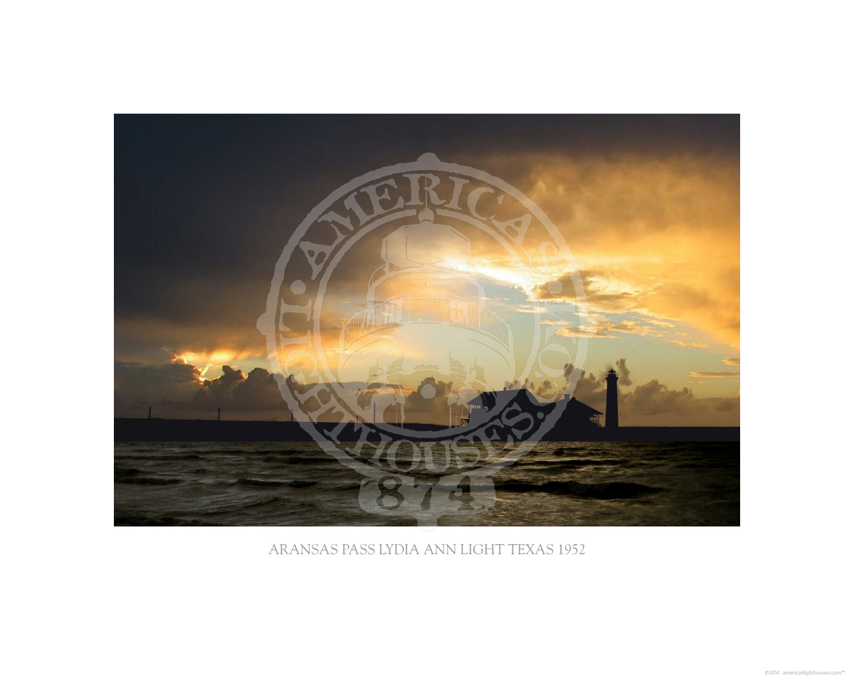 Aransas Pass Lydia Ann Light Texas 1952