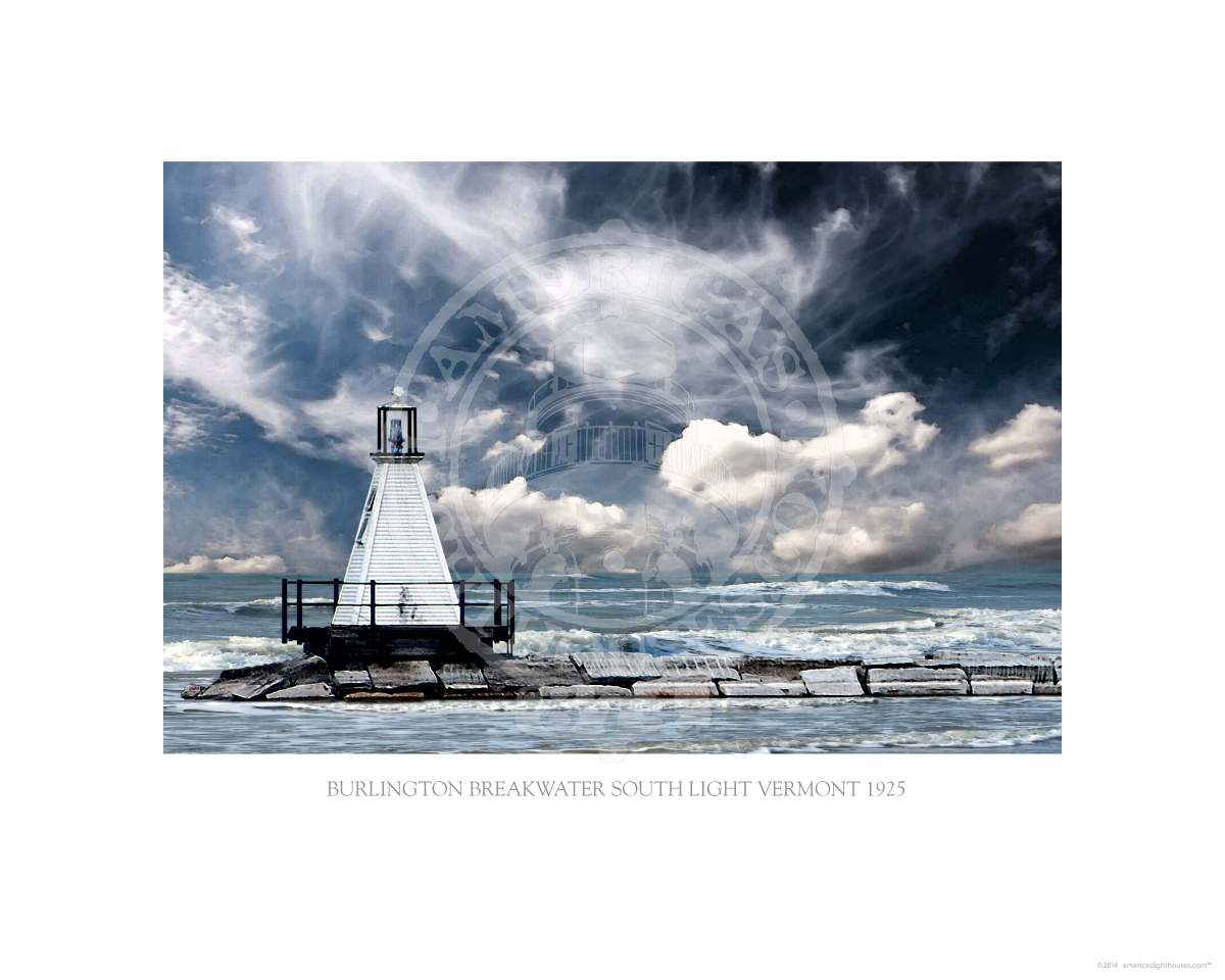 Burlington Breakwater South Light Vermont 1925