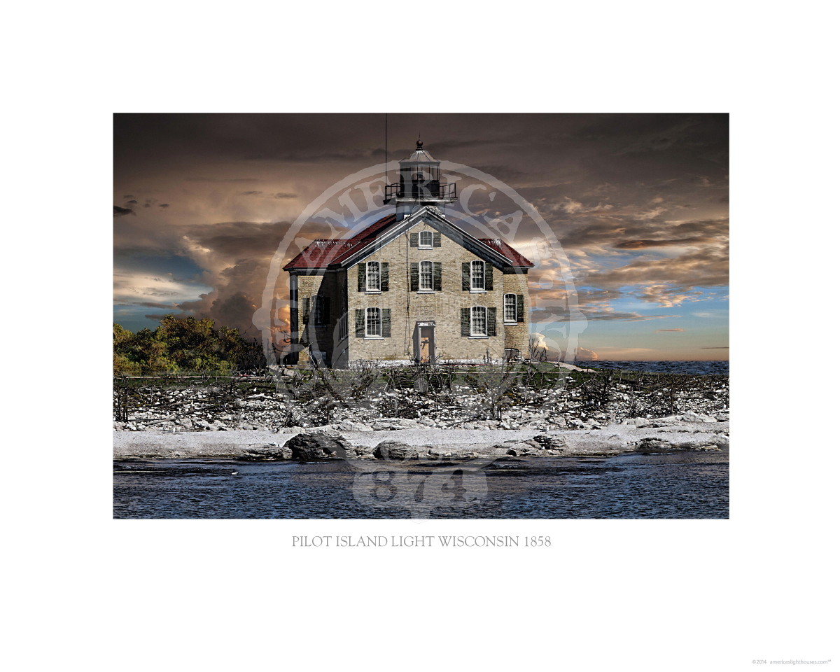 Pilot Island Light Wisconsin 1858