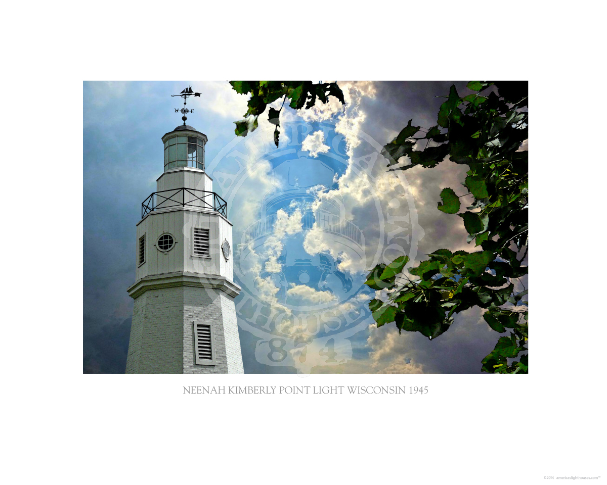 Neenah Kimberly Point Light Wisconsin 1945