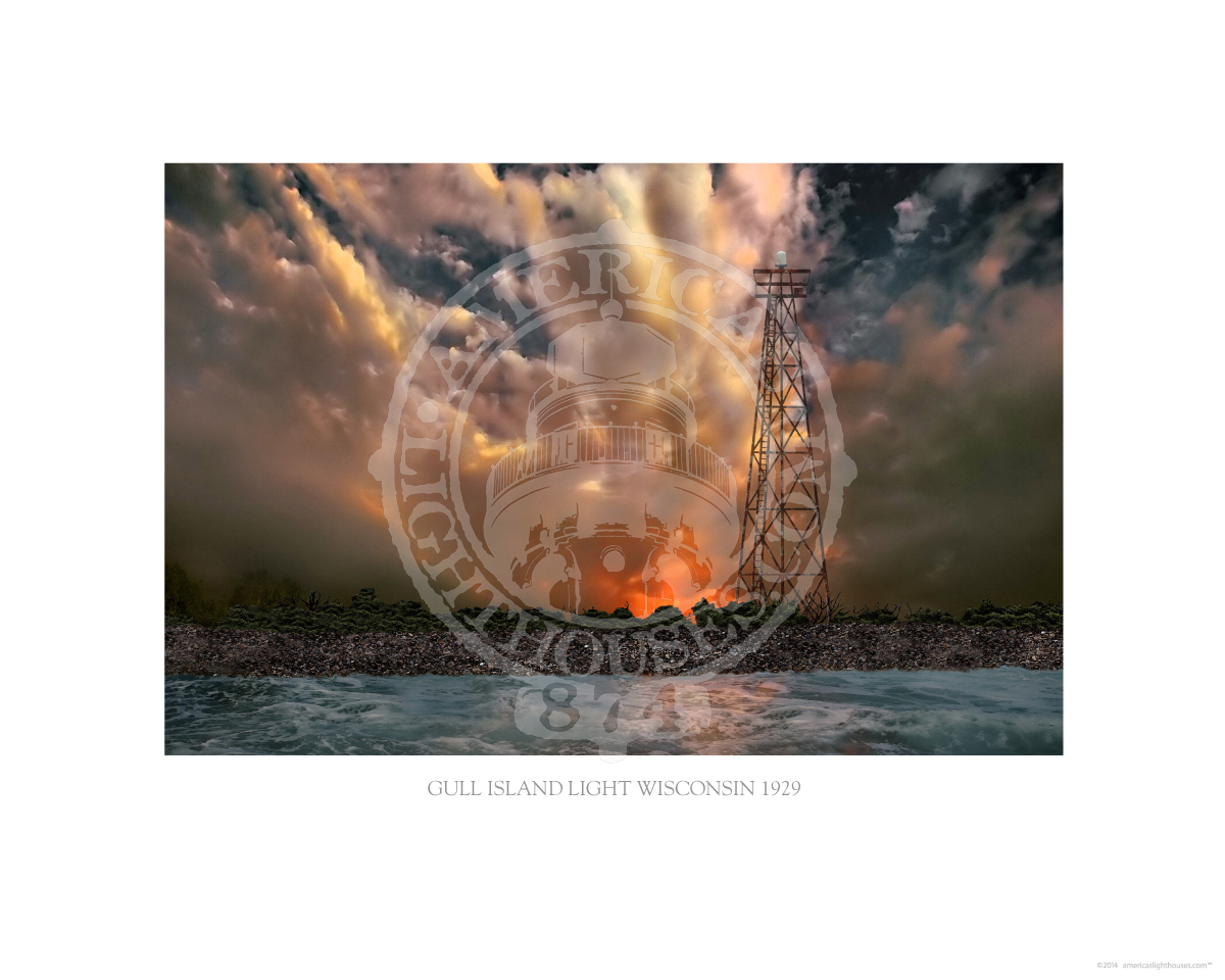 Gull Island Light Wisconsin 1929