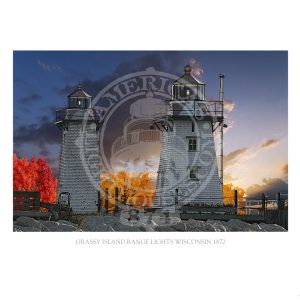 Grassy Island Range Lights Wisconsin 1872