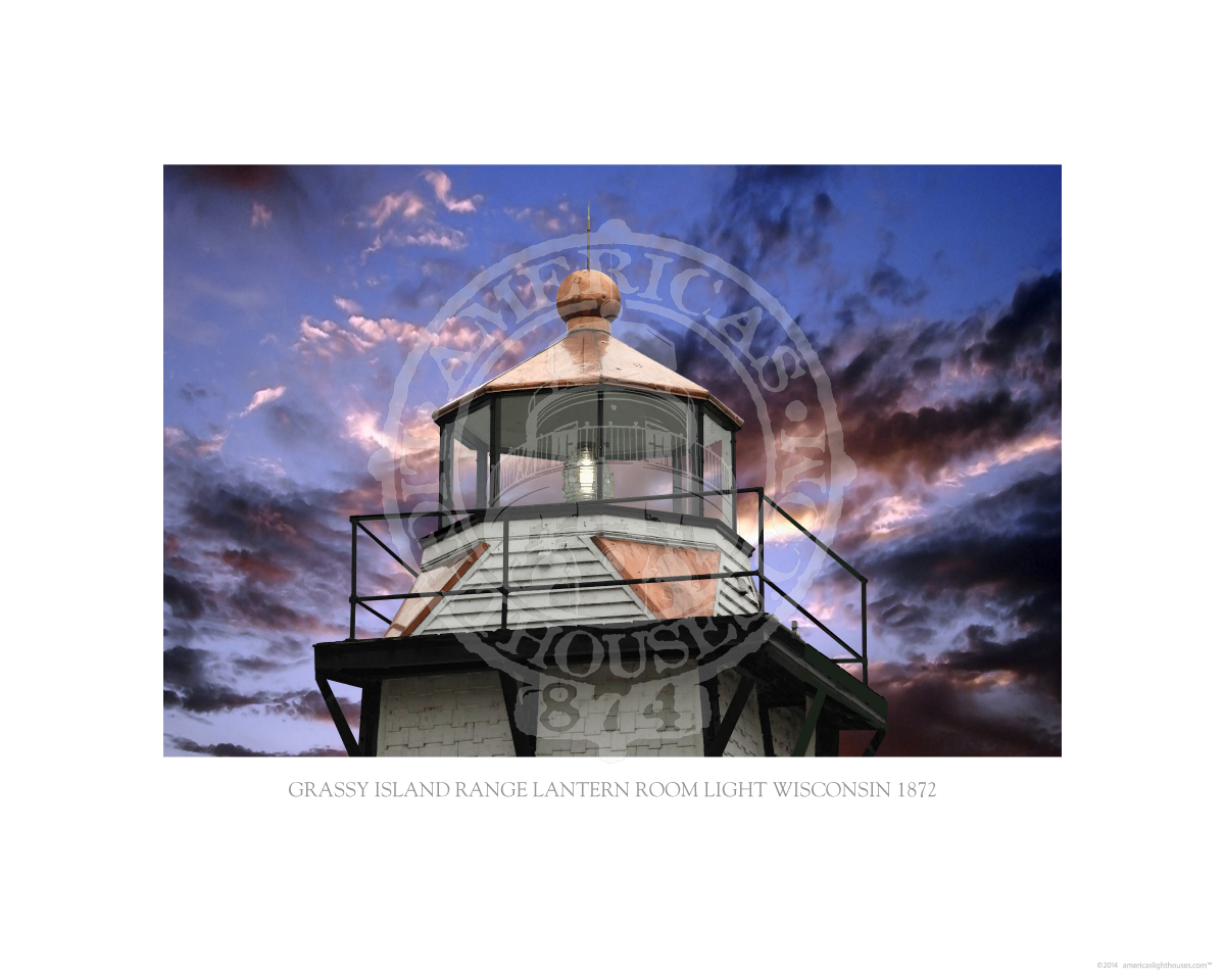 Grassy Island Range Lantern Room Light Wisconsin 1872