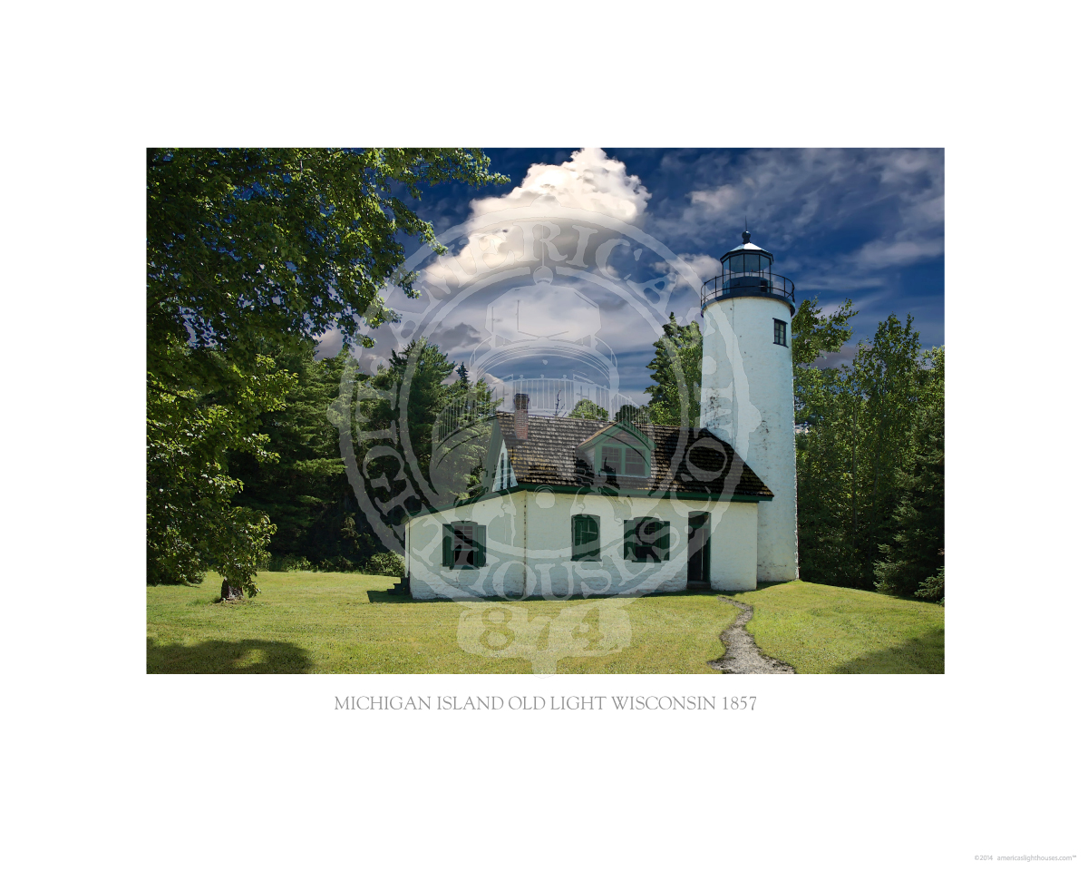 Michigan Island Old Light Wisconsin 1857