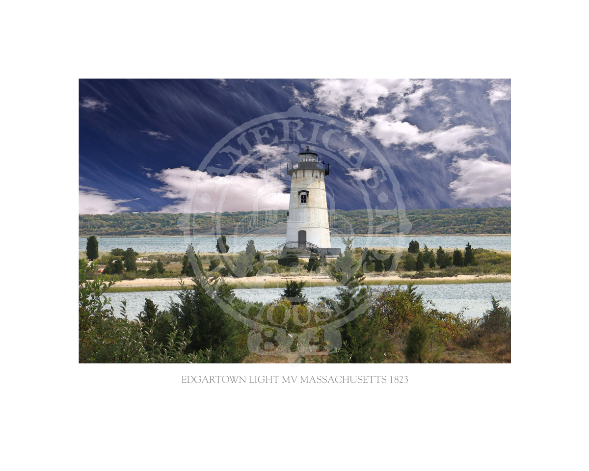 Edgartown Light MV Massachuesetts 1823 B