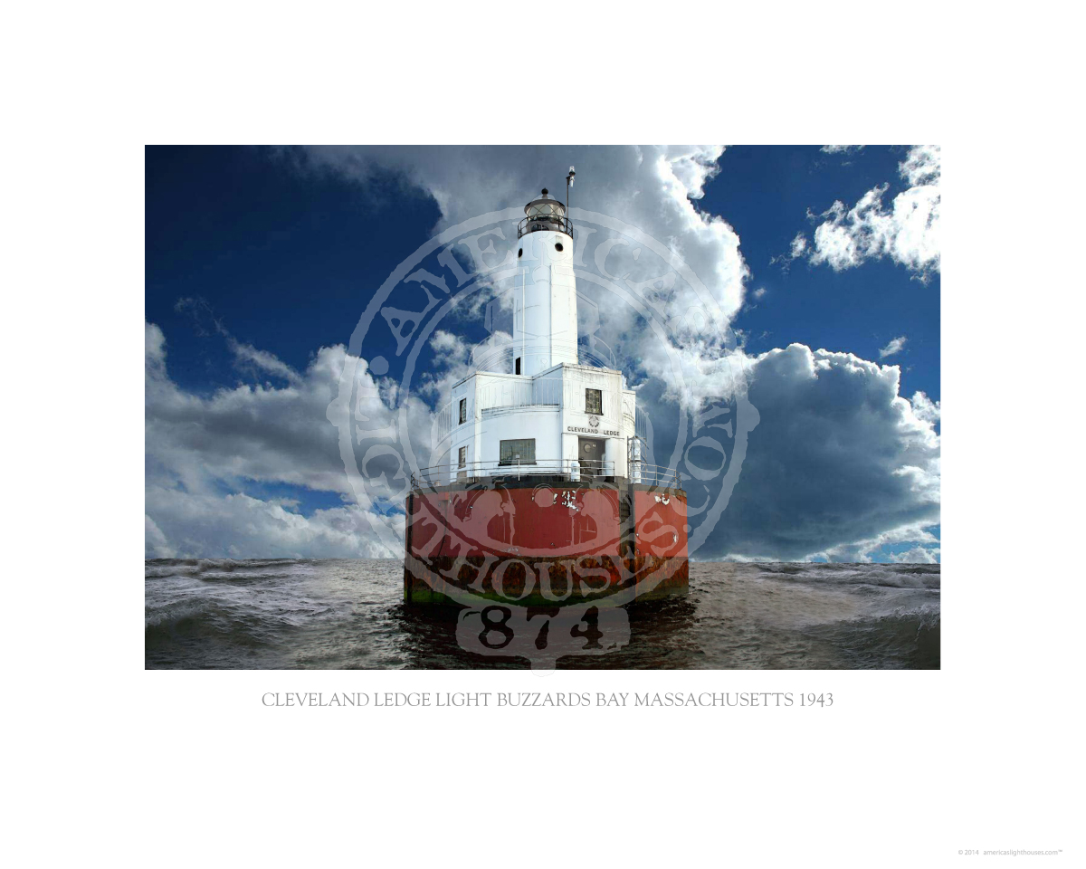Cleveland Ledge Light Buzzards Bay Massachusetts 1943