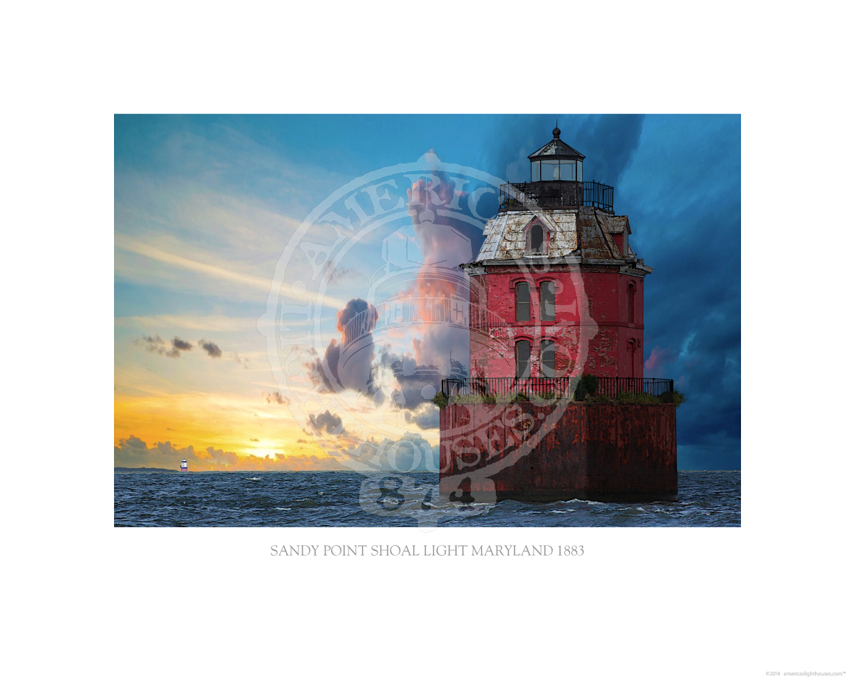 Sandy Point Shoal Light Maryland 1883